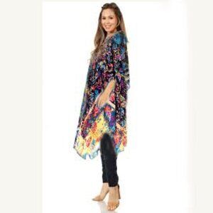 Kaftan Kimono Robe Coverup Colorful birds of paradise